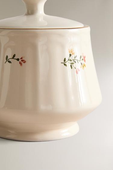 SUCRIER PORCELAINE MOTIF FLORAL - Crème de Zara - Image 4