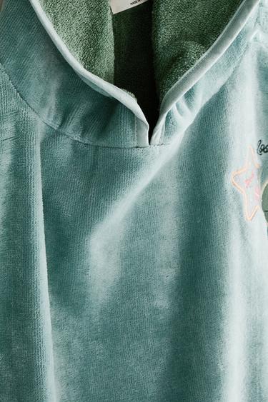 CHILDREN'S VELOUR SPACE PONCHO - Green by Zara - Image 3
