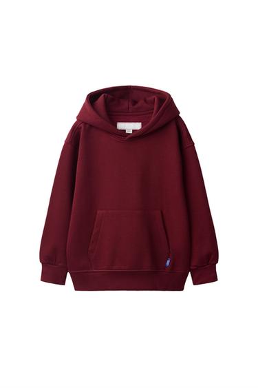 PLAIN HOODIE - Burgundy by Zara