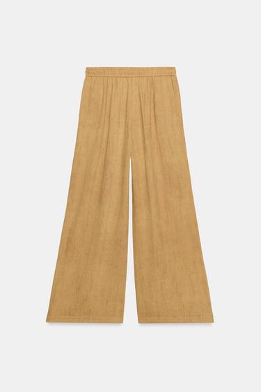 WIDE-LEG TROUSERS WITH DRAWSTRING - Mustard by Zara - Image 5