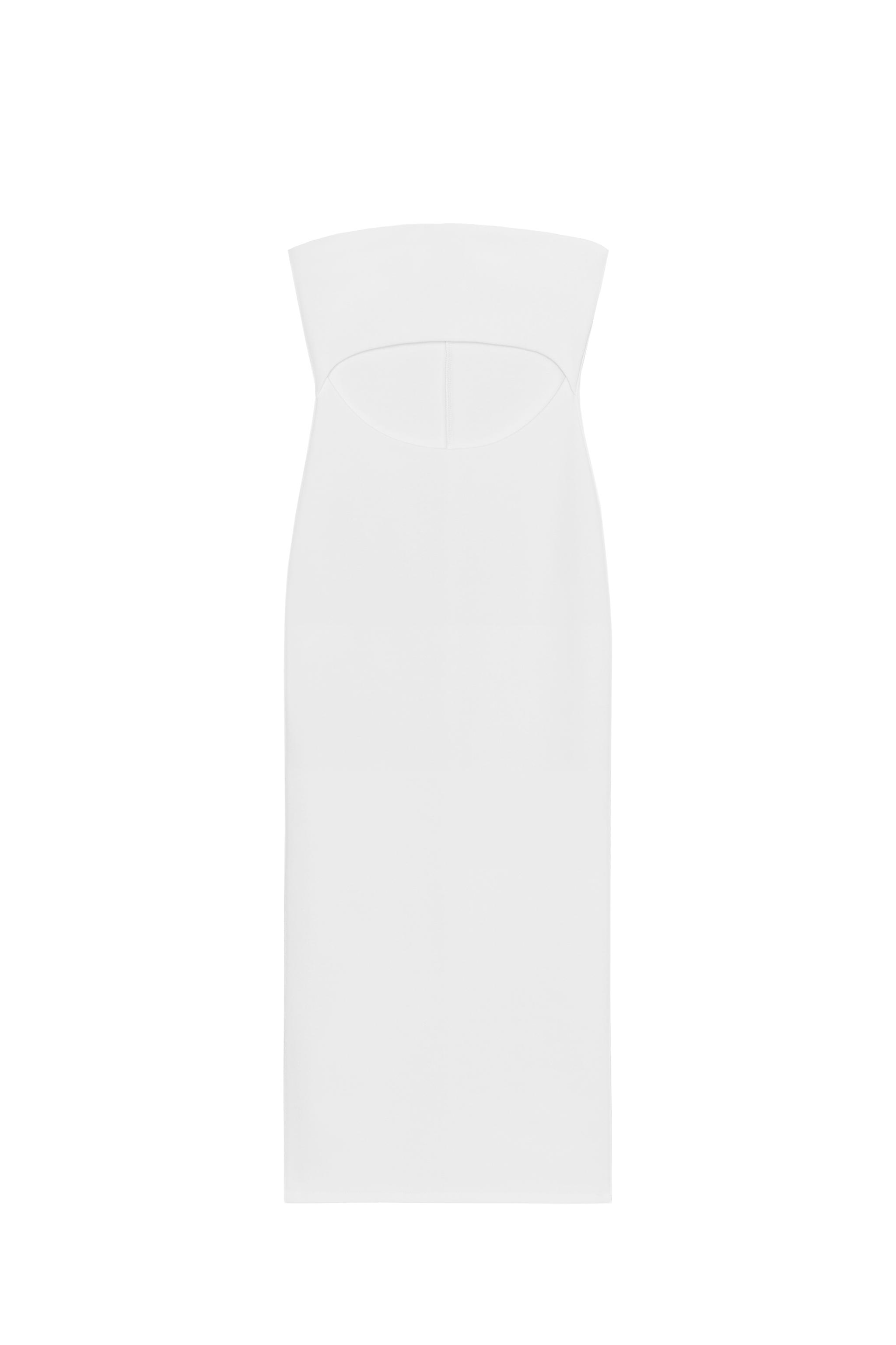 STRETCH KNIT CUT-OUT MIDI DRESS - White | ZARA United States