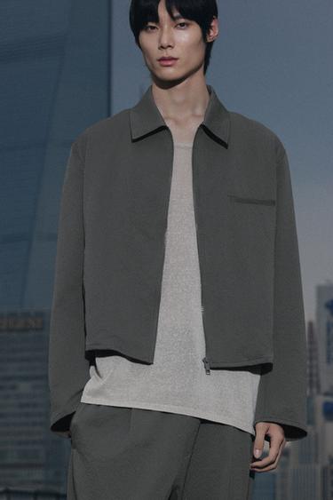 SEERSUCKER JACKET - Anthracite Grey by Zara