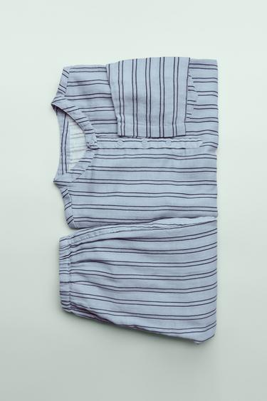 3-6 YEARS/ STRIPED SHIRT PYJAMAS - Blue by Zara