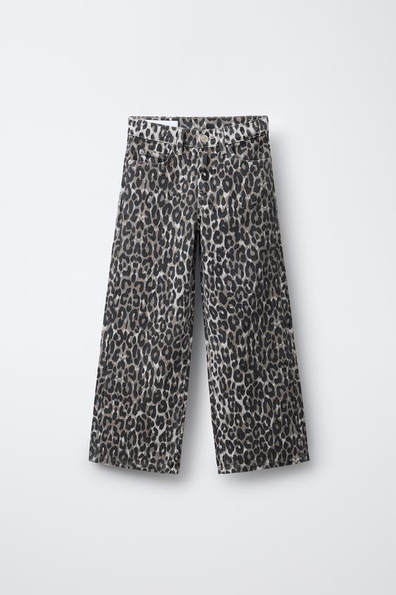 PANTALÓN DENIM WIDE LEG ANIMAL PRINT