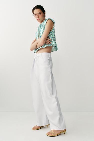 Z1975 BARREL WIDE-LEG MID-WAIST JEANS - White by Zara - Image 2