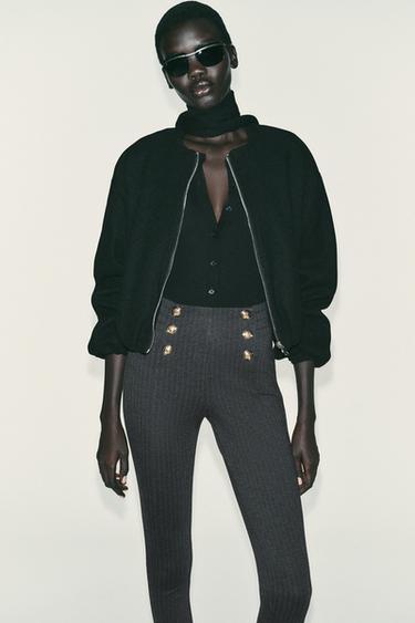 LEGGING À BOUTONS - Gris anthracite de Zara - Image 3
