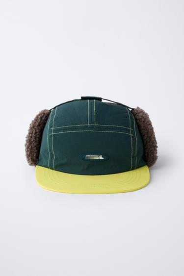 FAUX SHEARLING SKI COLLECTION CAP - Green by Zara - Image 6