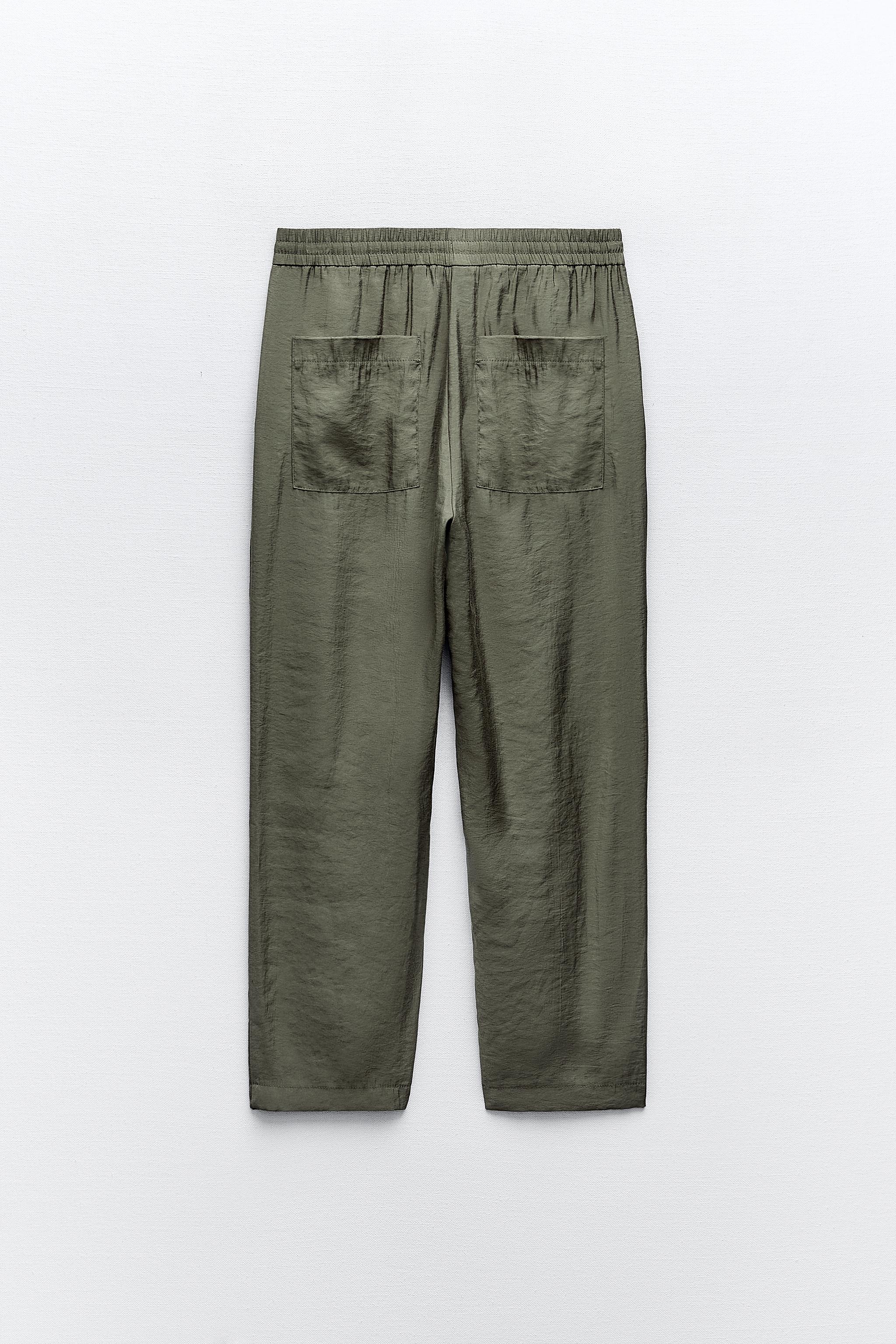 FLOWING CROPPED TROUSERS - Khaki