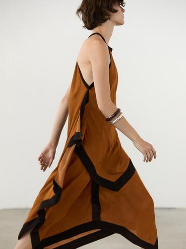 Robe midi à couches contrastantes - Marron clair de Zara