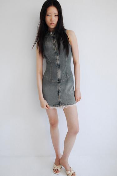 TRF DENIM DRESS WITH ZIP - Blue by Zara