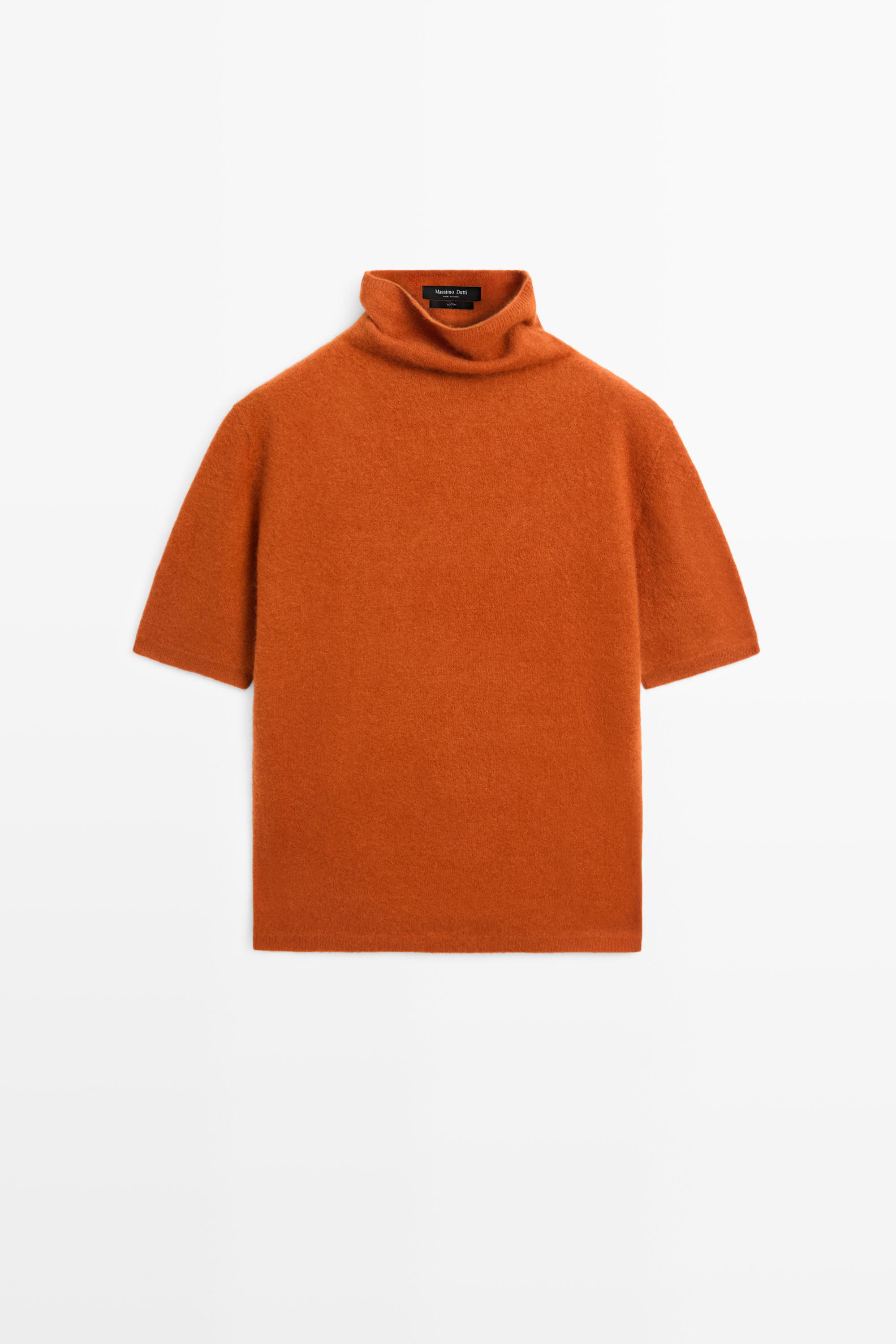 100% wool short-sleeve knit sweater