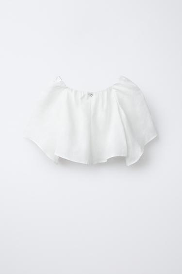 TOP كتان بقلب مجوهر - أبيض الخاص بـ Zara