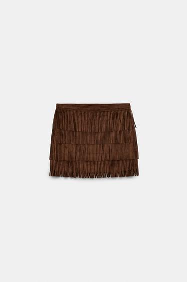 SUEDE-EFFECT MINI SKIRT - Brown by Zara