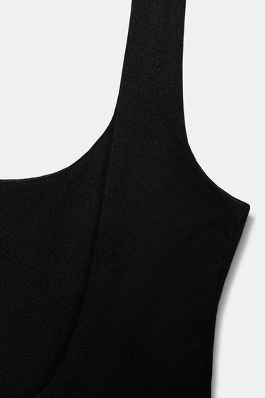 STRETCH BODYSUIT WITH SQUARE NECKLINE - Black by Zara - Image 3