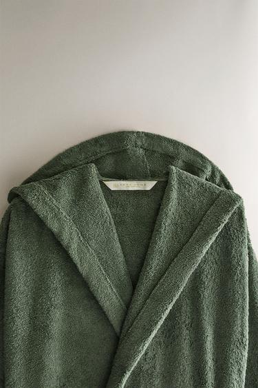 HOODED BATHROBE (360 GXM²) — Khaki 2