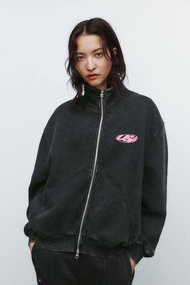 FADED SLOGAN SWEATSHIRT - Anthracite grey by Zara