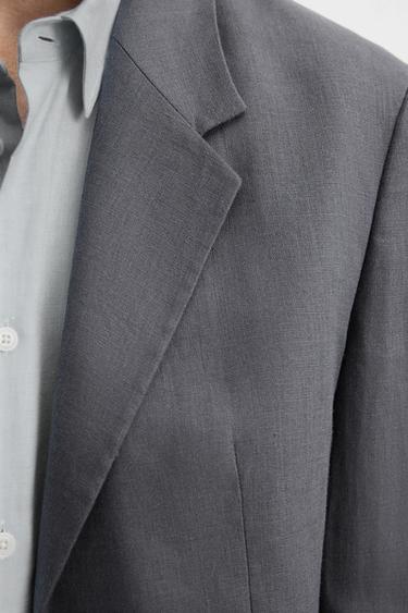 BLAZER COSTUME 100 % LIN - Gris foncé de Zara - Image 5