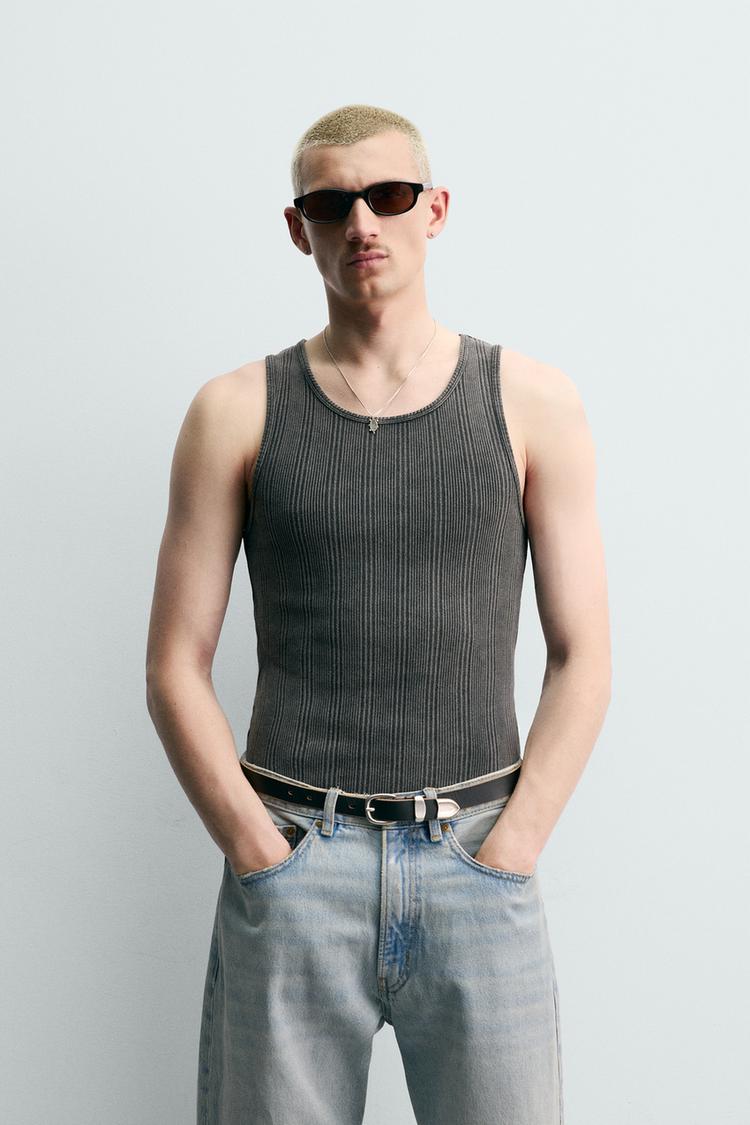 ZARA RIBBED KNIT TANK TOP