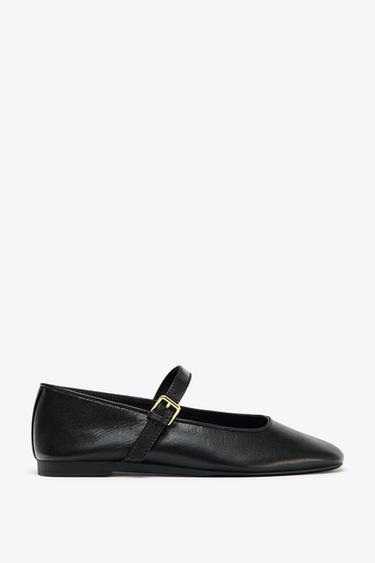 LEREN PLATTE BALLERINA'S 50TH ANNIVERSARY - Zwart van Zara