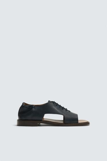 ZAPATO PIEL - Azul de Zara