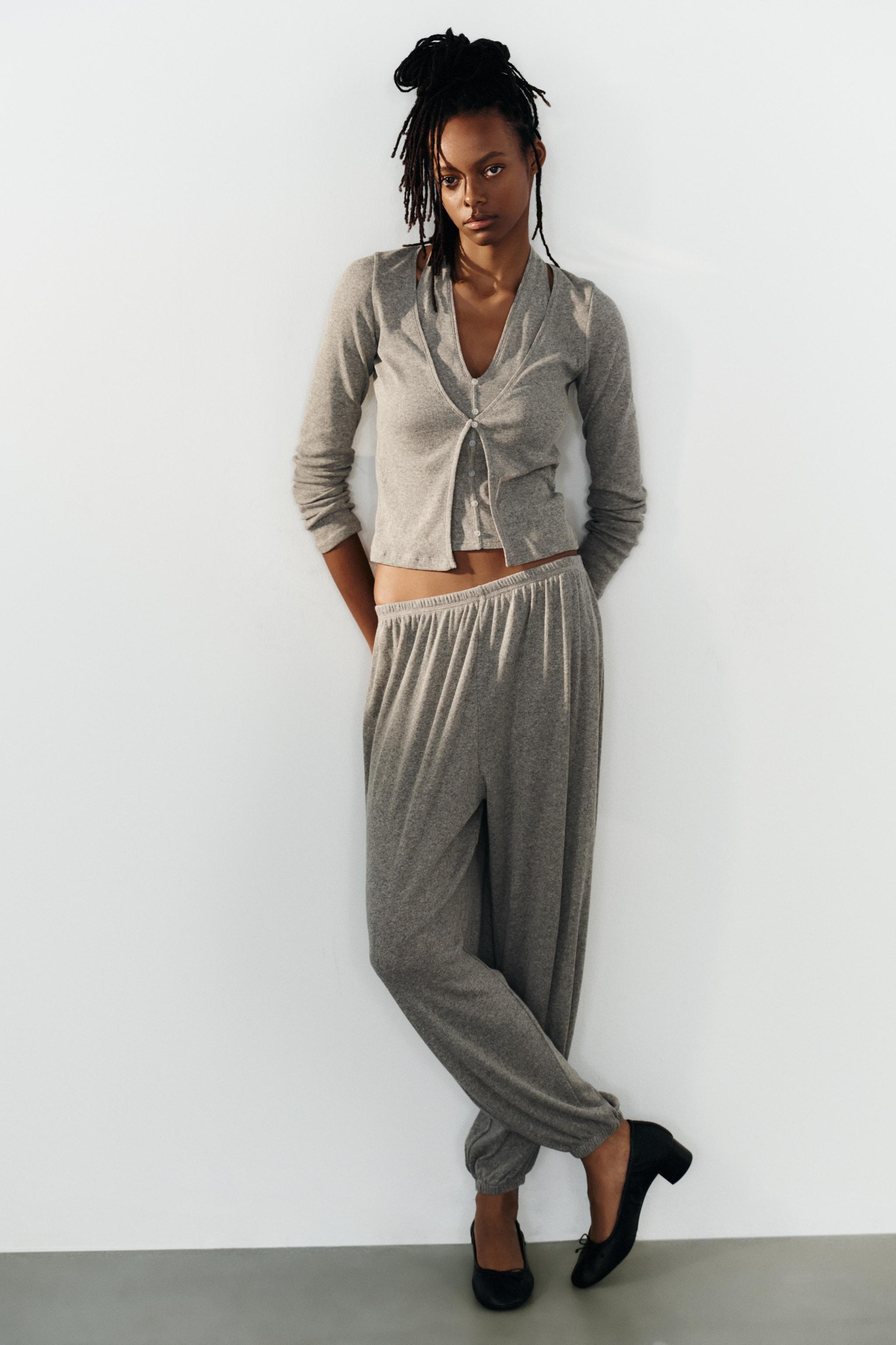 SAROUEL TROUSERS - Mink marl | ZARA Turkey