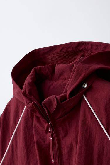 BLOUSON SPORT À LISERÉS CONTRASTE - Bordeaux de Zara - Image 3