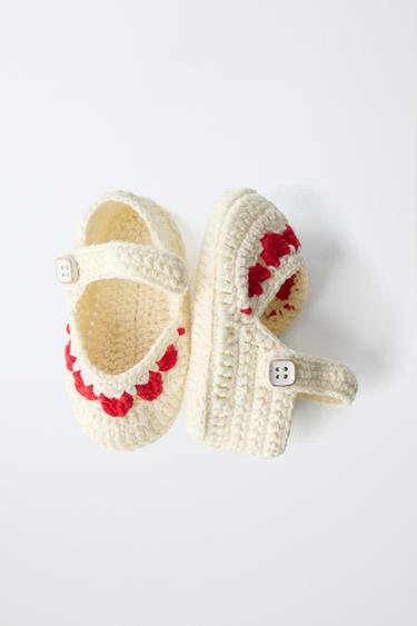 CHAUSSONS CŒURS - Blanc écru de Zara - Image 7