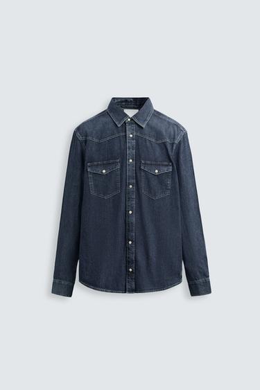 WESTERN DENIM SHIRT - Blue by Zara - Image 6