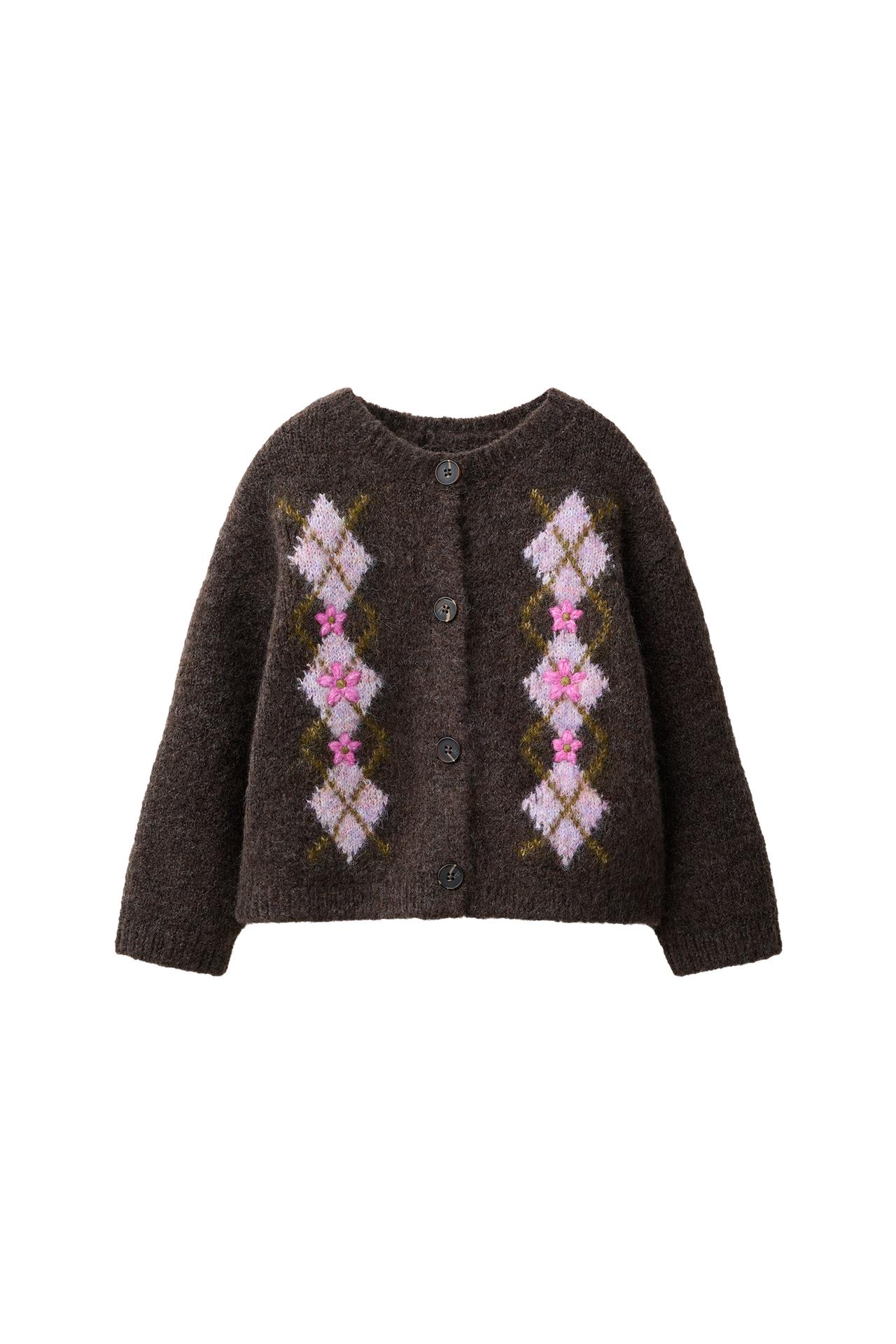 ARGYLE KNIT CARDIGAN