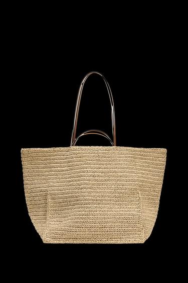 WOVEN TOTE BAG - Light beige by Zara - Image 0