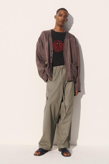 RELAXED FIT LYOCELL-VISCOSE JACKET - Grey by Zara - Image 0