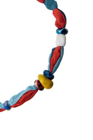 PAÑUELO ALGODÓN BOLAS - Azul de Zara