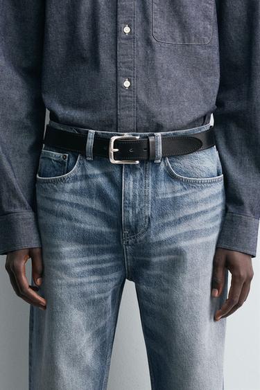 CINTURÓN ANCHO PIEL - Negro de Zara - Imagen 0