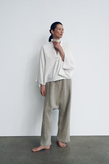 STRIPED SHIRT ZW COLLECTION - Oyster-white by Zara