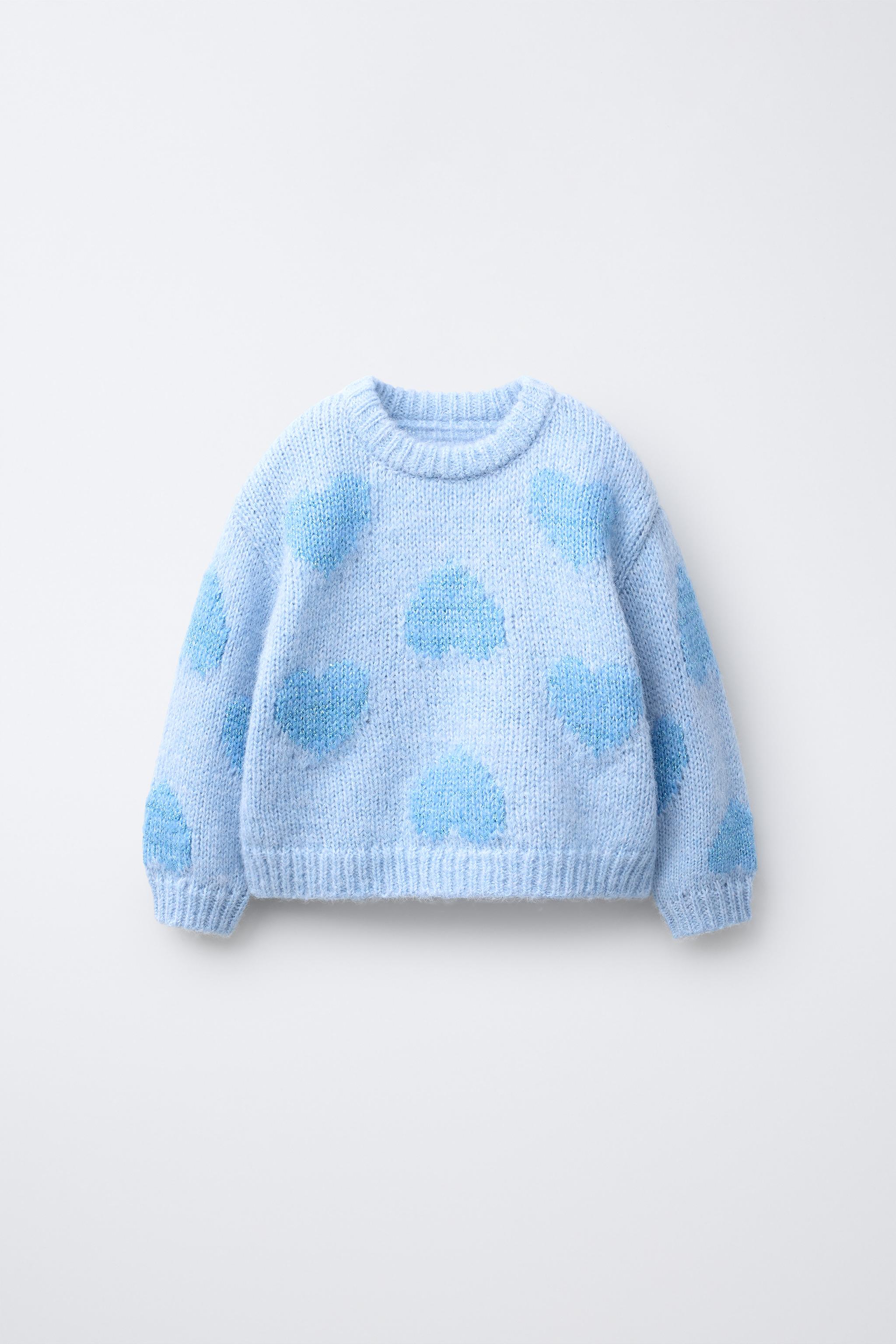KNIT HEART JUMPER - Sky blue | ZARA United States