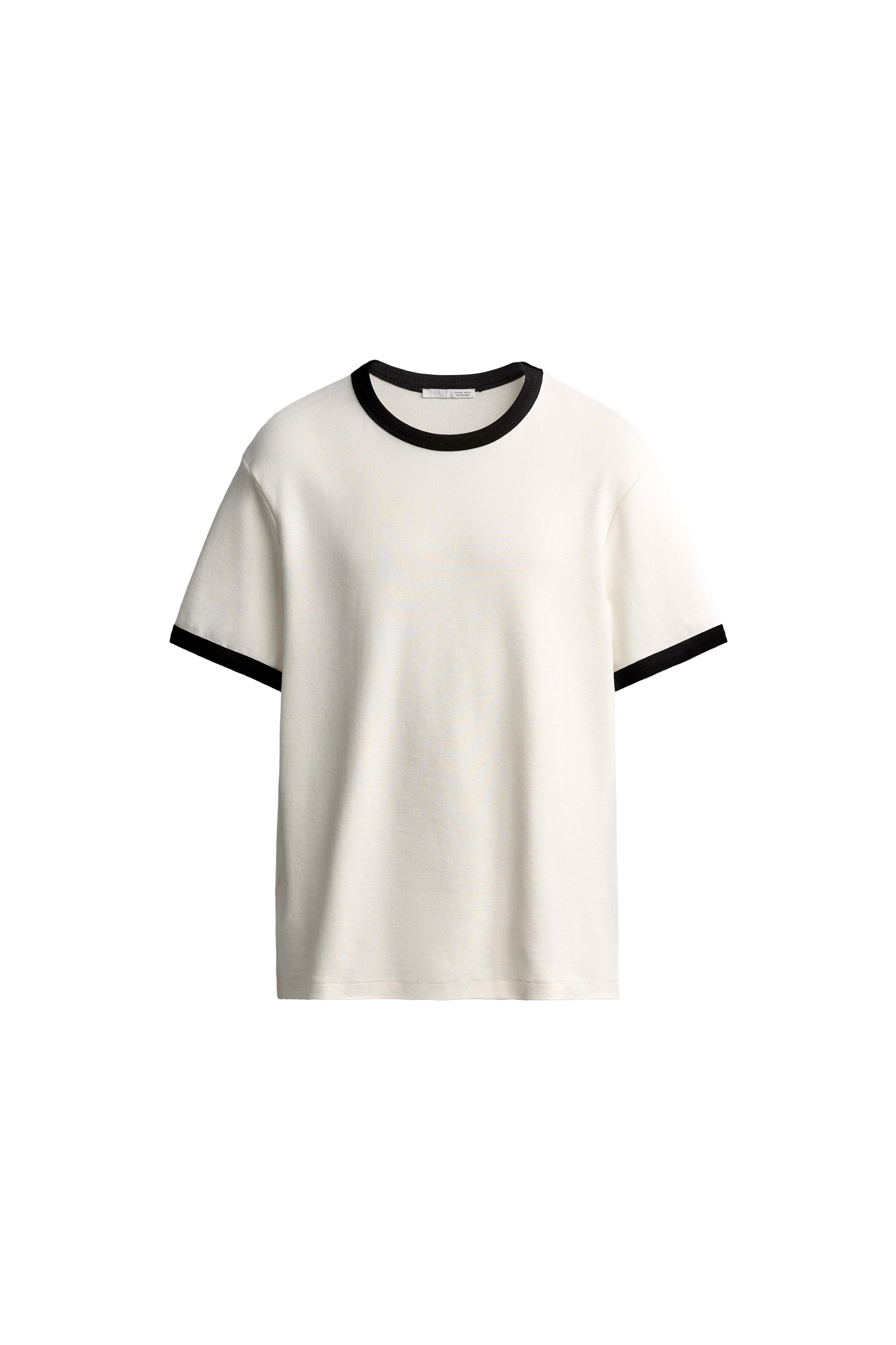 RINGER BASIC CONTRAST RIB T-SHIRT