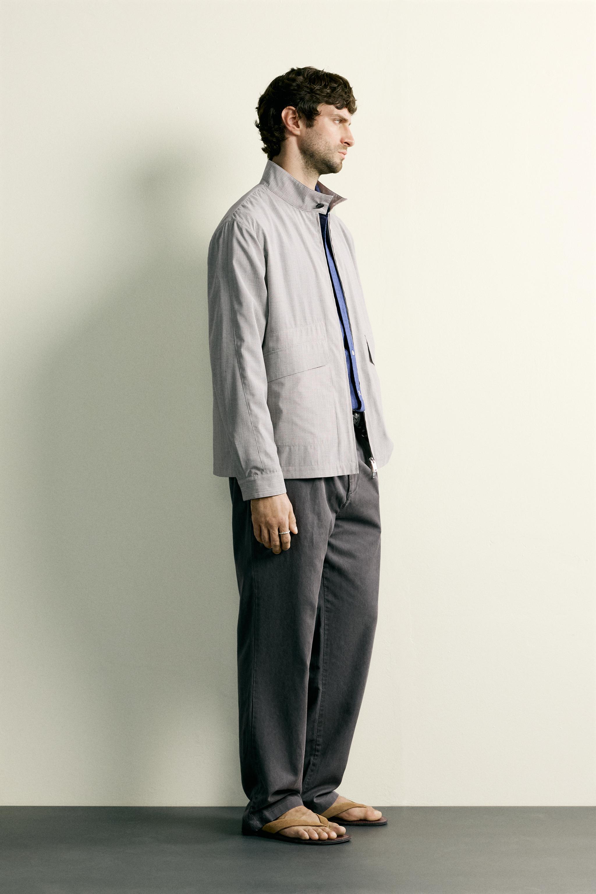 チェック柄レギュラーフィットジャケット - グレー | ZARA Japan / 日本