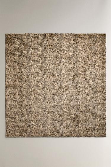 ANIMAL PRINT FAUX FUR THROW - Cream by Zara