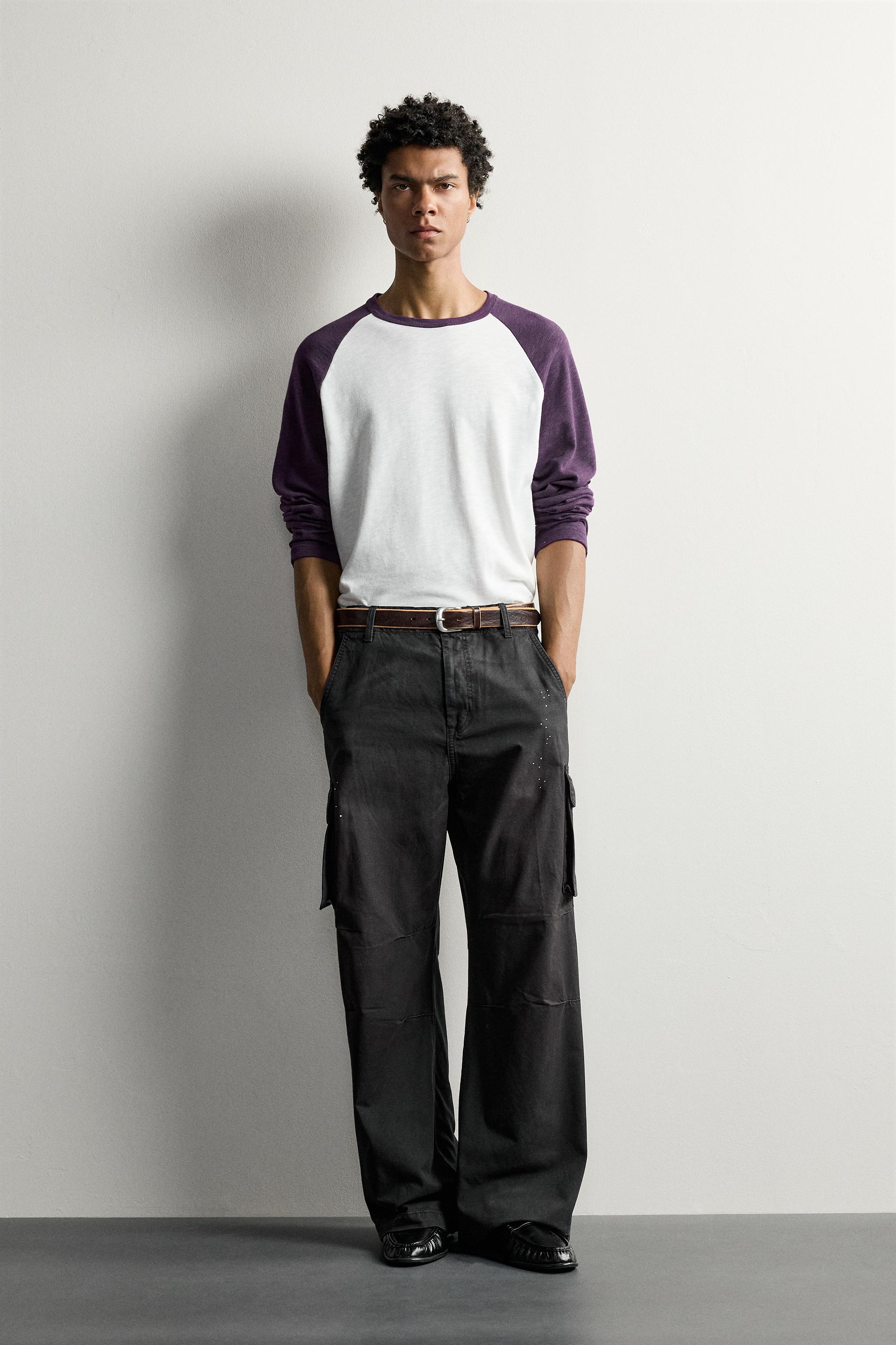 Мужские брюки Zara PAINT SPLATTER CARGO PANTS