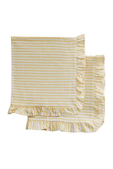 SET TOVAGLIOLI COTONE CON VOLANT (SET DA 2) - Giallo di Zara