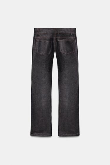 TRF WAXED LOW-RISE JEANS - Chocolate by Zara - Image 7