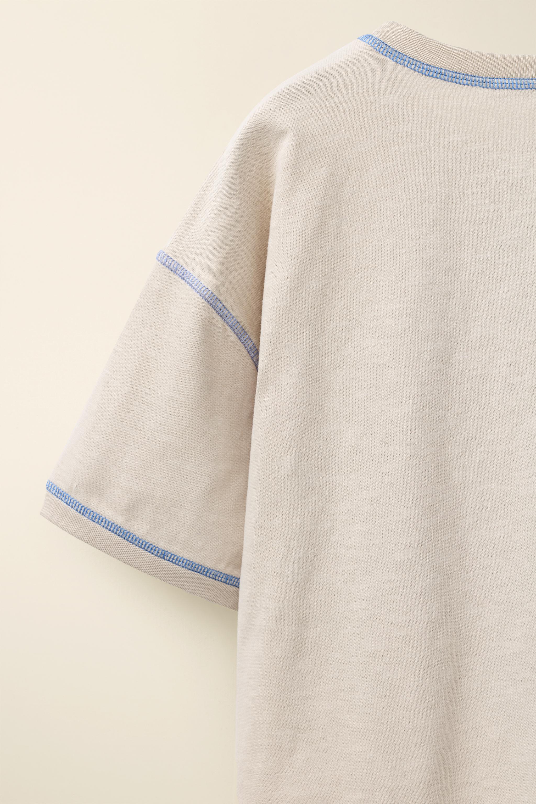 Детские топы Zara STRIPED TOP WITH CONTRAST STITCHING CREATED BY CARAMEL LONDON X — фото 5