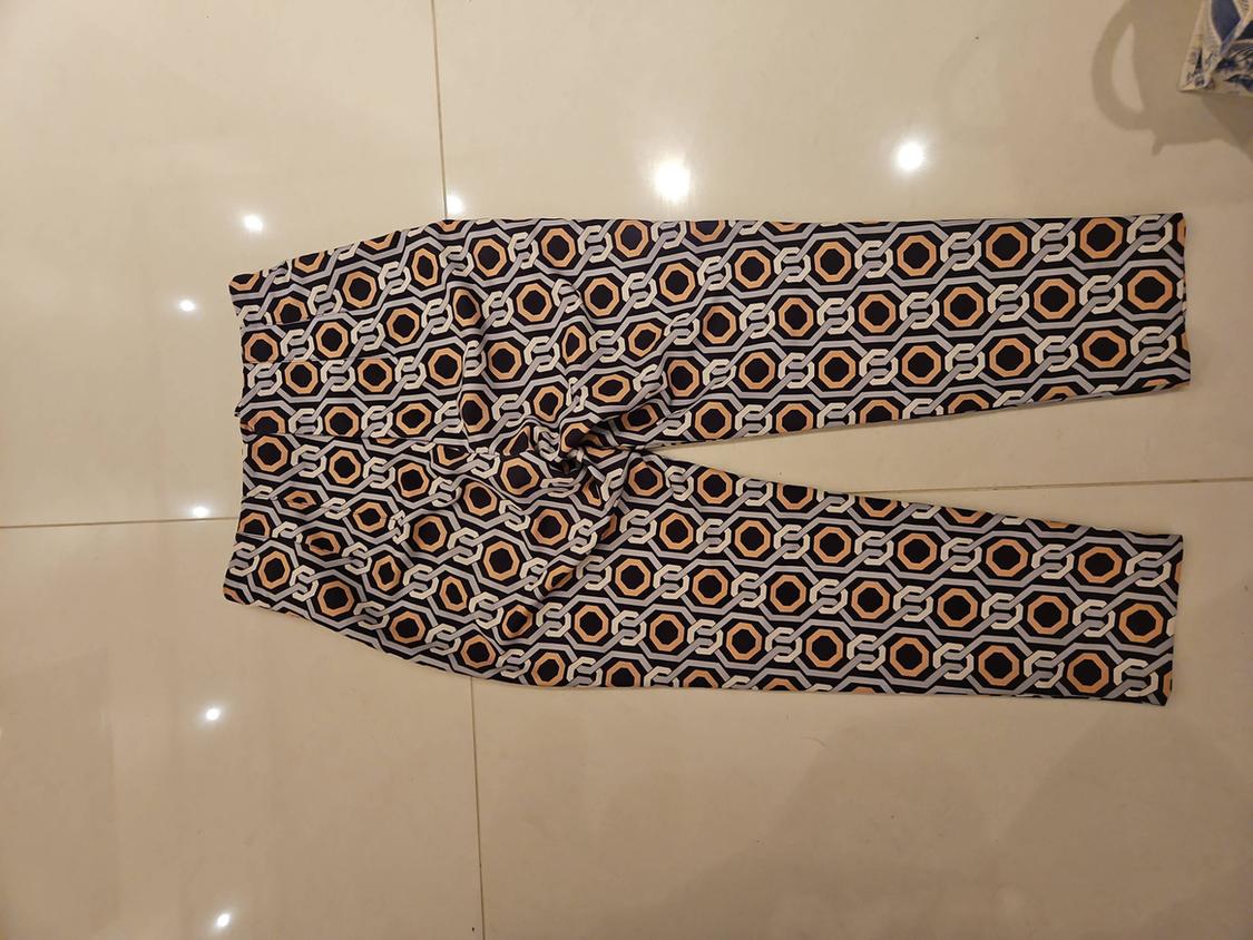 GEOMETRIC PRINT HIGH-WAIST TROUSERS - Image 5