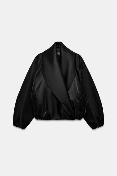 ZW COLLECTION QUILTED BOMBER JACKET - Black by Zara - Image 7