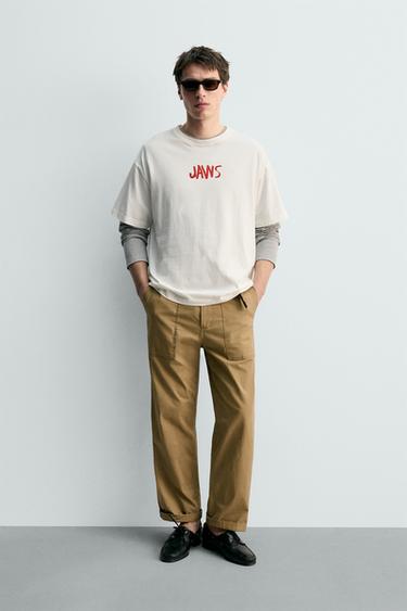 Zara JAWS© UCS LLC AND AMBLIN X DYLAN´S T-SHIRT CLUB X ZARA ILLUSTRATED T-SHIRT - white - Image 0