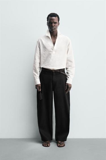 Zara TEXTURED POLO SHIRT - White - Image 0