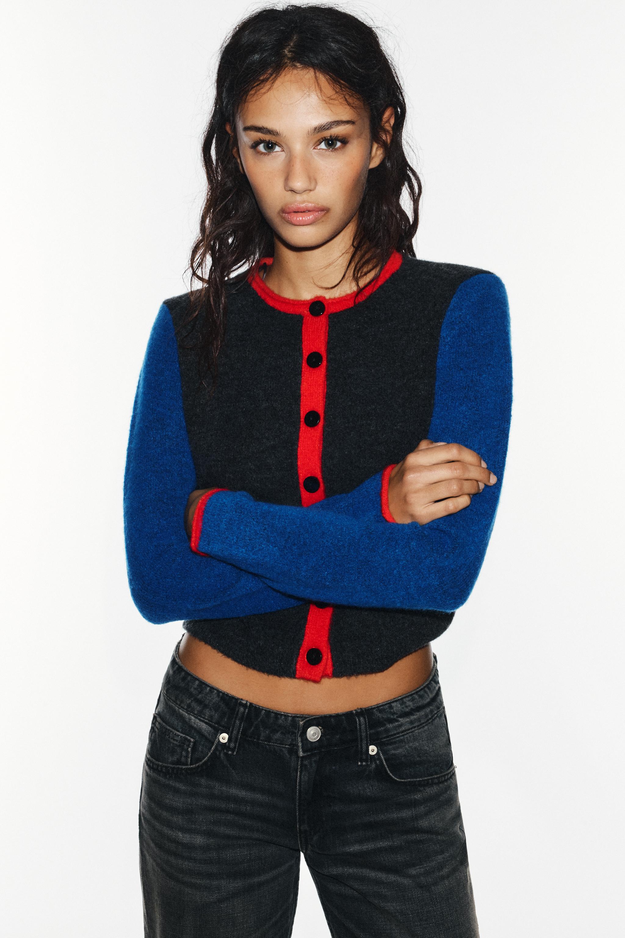 GILET EN MAILLE COULEUR BLOCK