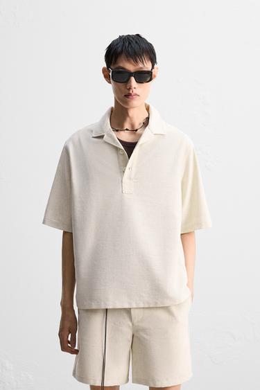 Zara 休閒版POLO襯衫 - 米色