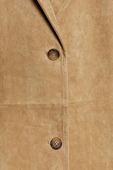 SUEDE LEATHER COAT ZW COLLECTION LIMITED EDITION - Beige by Zara - Image 4
