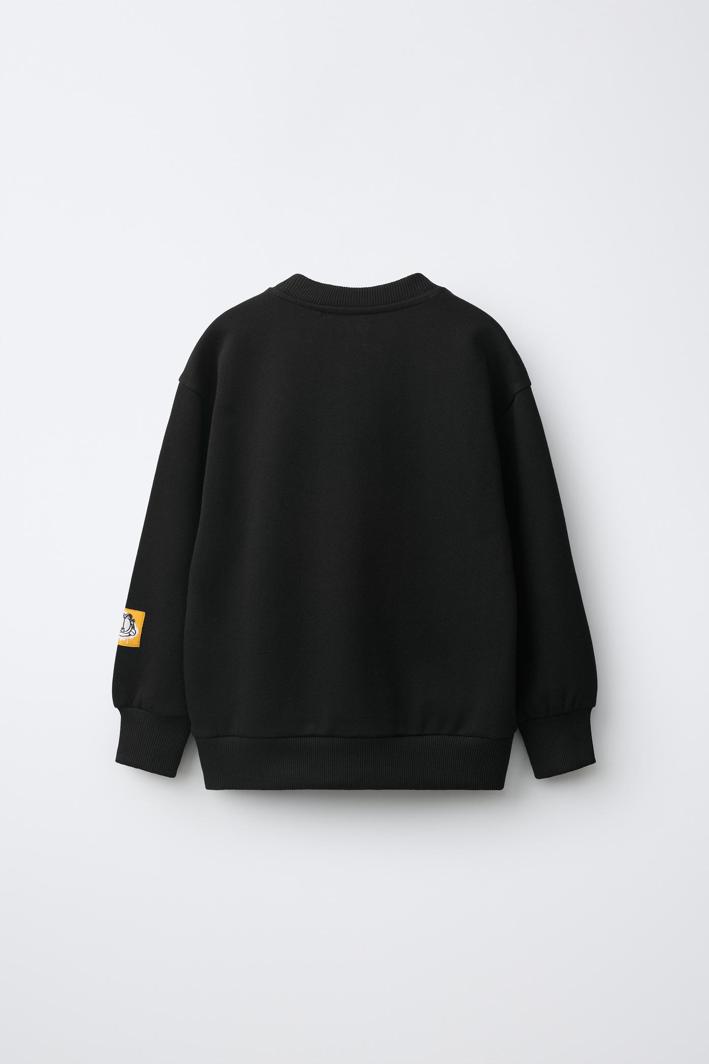 Детские толстовки Zara Garfield © Paws Inc Print, цвет: Чёрный — фото 2